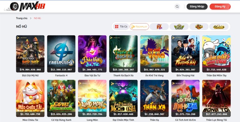 Nổ hũ MAX88 – Cơ hội vàng giúp bet thủ đổi đời 2 Các sảnh game tại MAX88 đều uy tín hàng đầu thế giới